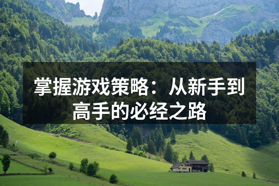 掌握游戏策略:从新手到高手的必经之路